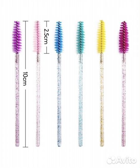 Щеточки для ресниц и бровей нейлоновые 50 шт