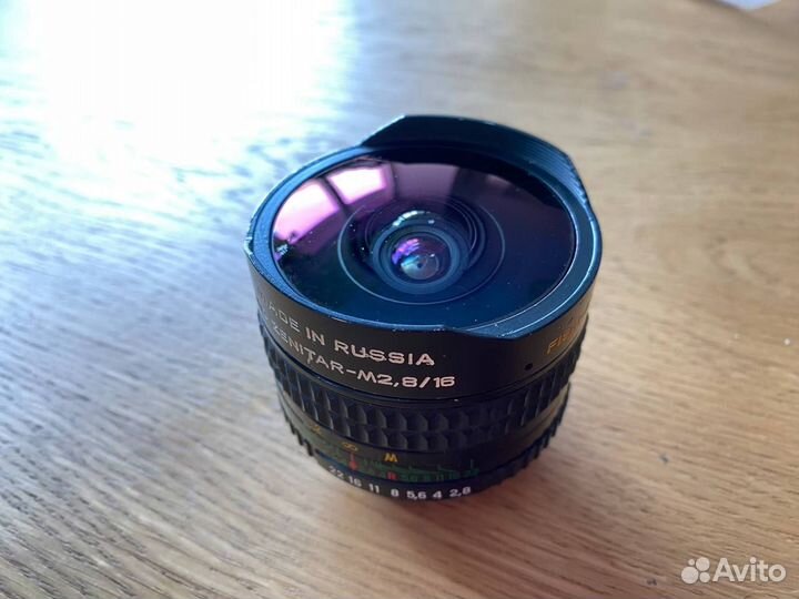 Объектив Зенитар 16mm f/2.8 Fish eye (M42/Canon)