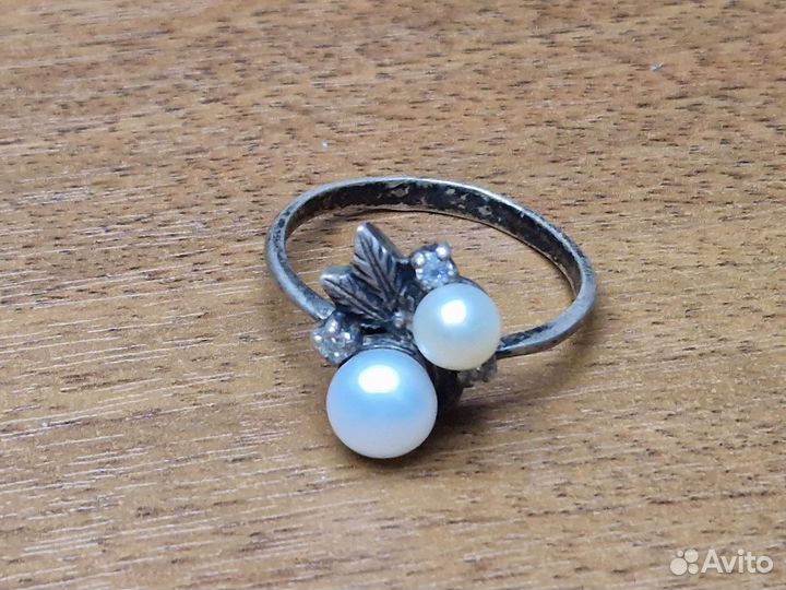 К.3261 Кольцо с жемчугом серебро 925 пр. 3.88 гр
