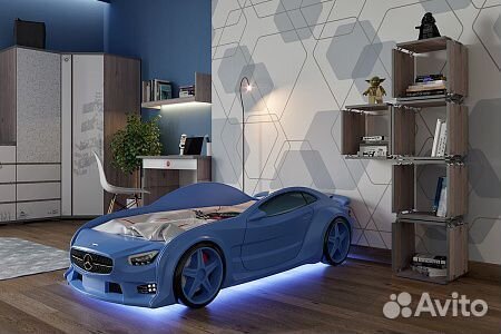 Детская кровать машина с высоким бортиком