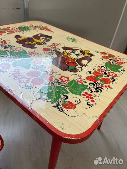 Детский стол и стул хохлома
