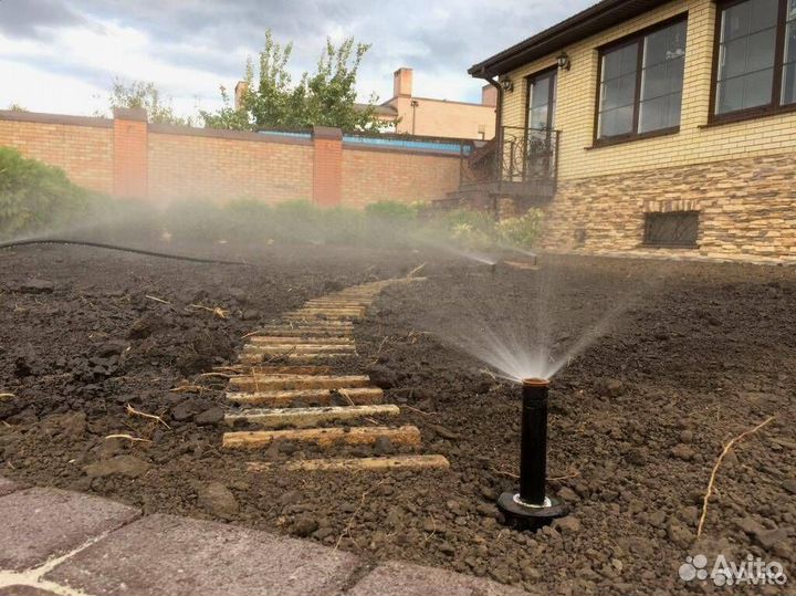 Газон, Автополив, Ландшафтный дизайн от производит