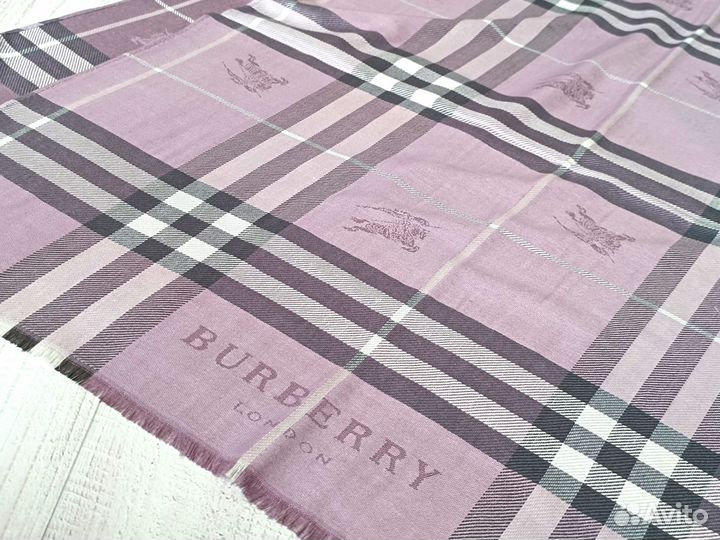 Палантин Кашемир Burberry Бежевый Голубой 6 цветов