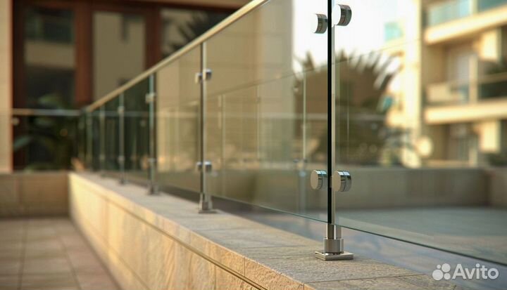 Стеклянное ограждение под кдюч