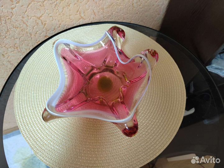 Ваза Богемское стекло цветное стекло Чехия