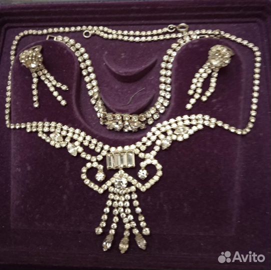 Чешская бижутерия - Колье, браслет и клипсы