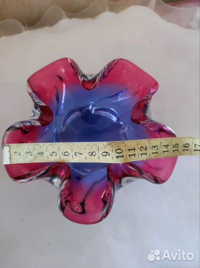 Ваза чешское цветное стекло