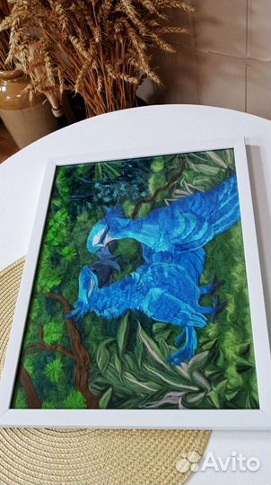 Картина из шерсти подарок на свадьбу юбилей