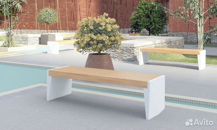 Бетонные скамейки на заказ и в наличии