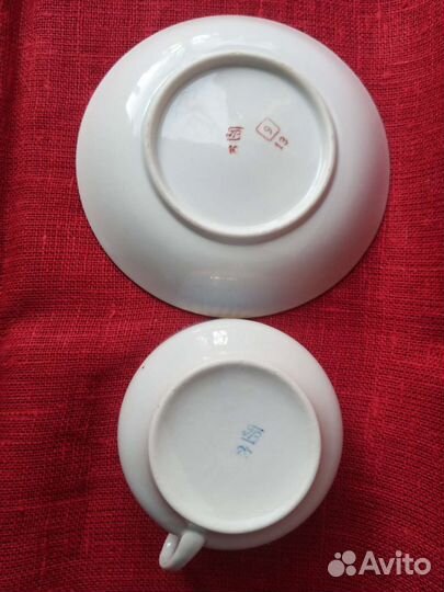 Чайная пара фарфор ссср,Пролетарий +,винтаж