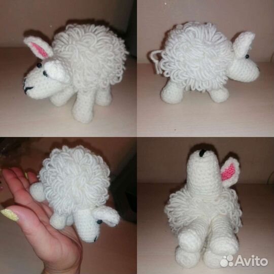 Амигуруми из бисера и вязаная овечка