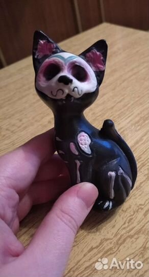 Статуэтка кошка (в стиле Sugar Skull)