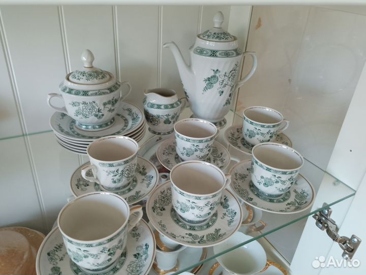 Фарфоровый кофейный сервиз на 6 персон
