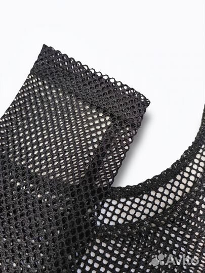 Рашгард топ из сетки чёрный