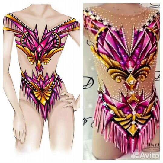 Эскизы купальника для художественной гимнастики