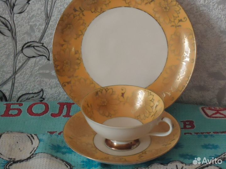 Фарфор из Германии. витраж.чайное трио