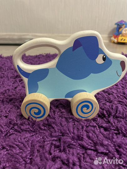 Каталка деревяшки собачка