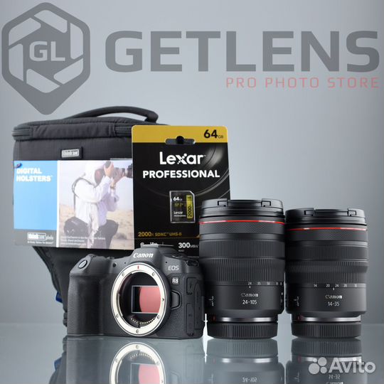 Canon R8 + RF 14-35 + RF 24-105 4.0 + Lexar 64Gb