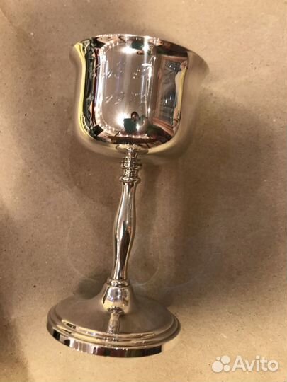 Поднос для бокалов, бокалы, посеребро винтаж