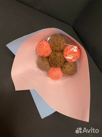 Пионы из Бельгийского Шоколада - 7 шт в Букете