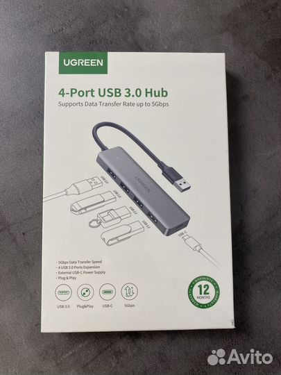 USB 3.0 хаб hub разветвитель адаптер на 4 порта