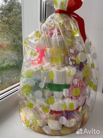 Торт из памперсов для девочки