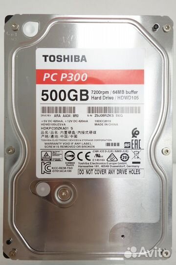 Жесткий диск для пк toshiba hdwd105uzsva 500GB