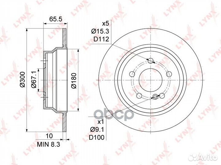 Диск тормозной зад BN1076 lynxauto
