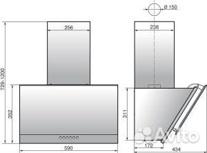 Каминная вытяжка Elikor Рубин Stone S4 60П-700-Э4Д