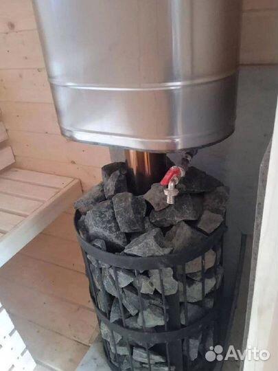 Баня бочка квадро 2х3 +козырёк