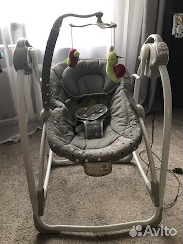 Детские электронные качели - шезлонг 2 в 1 Flappy