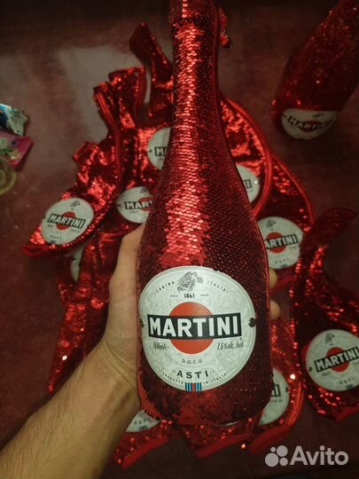 Чехол с пайетками на бутылку шампанского