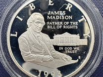 Монета США 50 центов, джеймс Мадиссон, серебро