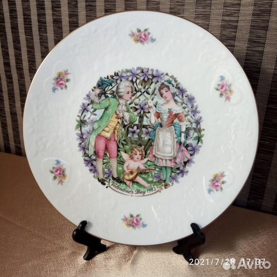 Тарелка декоративная Англия винтаж День Валентина