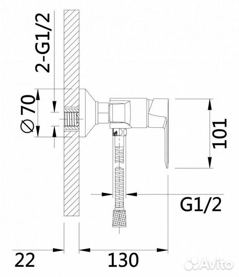 Смеситель для душа hansen H20018