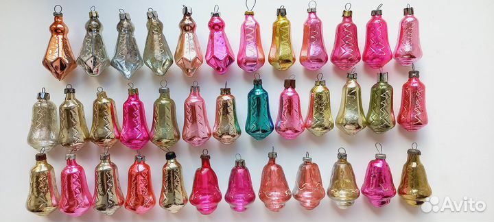 Колокольчики разнообразные СССР ёлочные игрушки