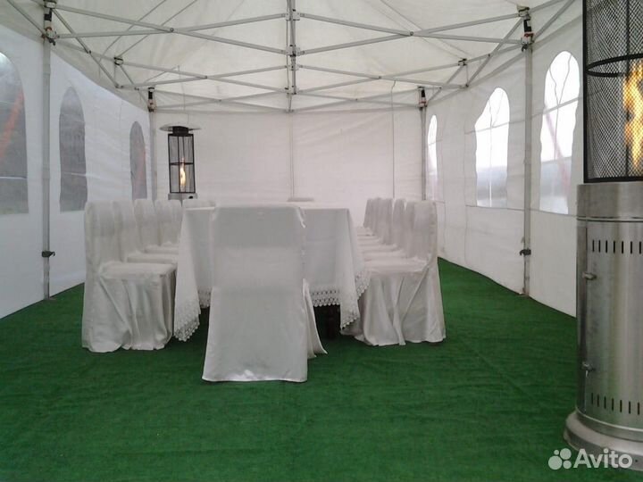 Аренда шатра с полом и ковролином, и без
