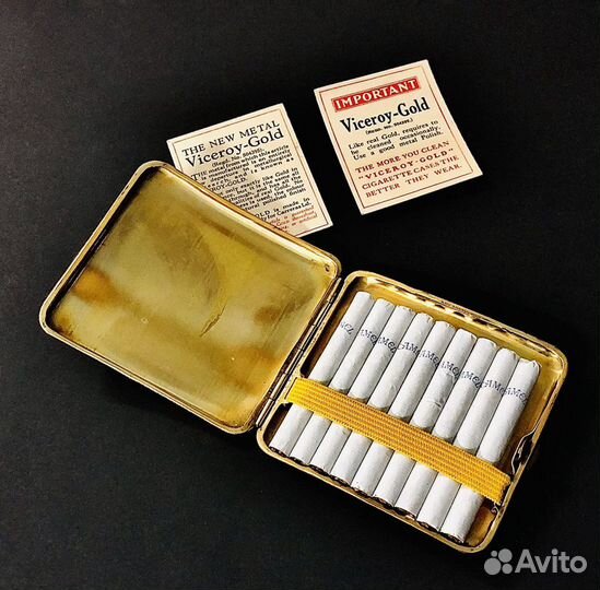 Портсигар Винтаж 30-40е годы под золото