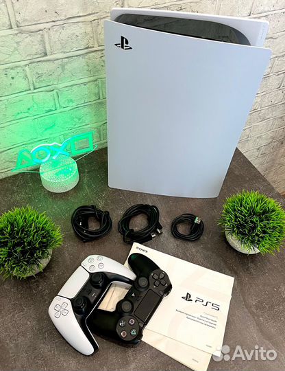 PS5 с дисководом 2 геймпада 450 игр