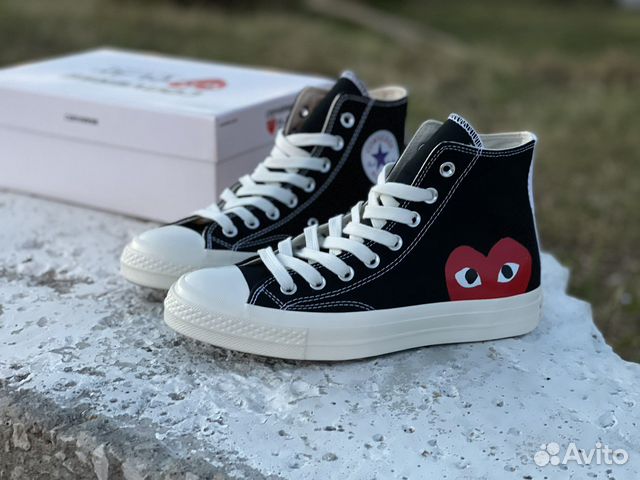 converse cdg high black