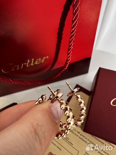 Серьги cartier clash розовое золото