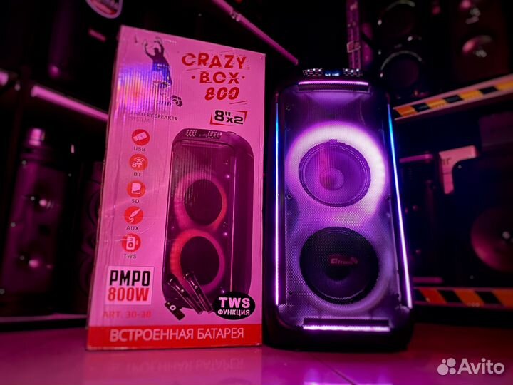 Мощная колонка Eltronic 800вт с LED подсветкой