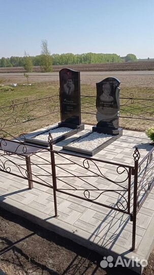 Благоустройство могил тротуарной и гранитной плитк