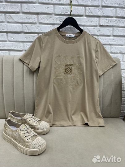Футболка женская loewe бежевая