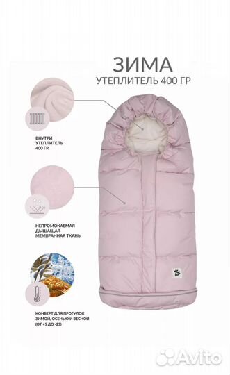 Зимний конверт в коляску мимими