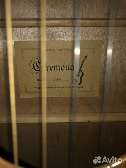 Акустическая гитара cremona d-670