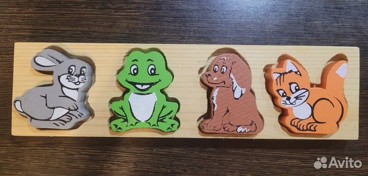 Пазл для малышей. Доска-вкладыш: Животные. Кубики