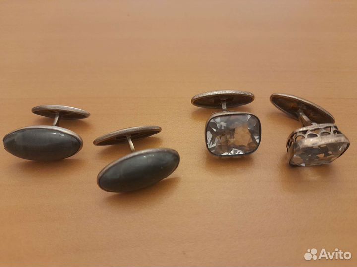 Запонки серебро проба 875