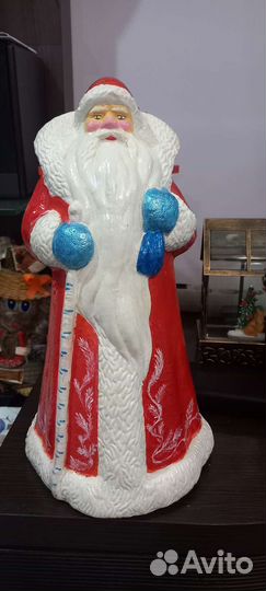 Пластиковый дед мороз и снегурочка СССР