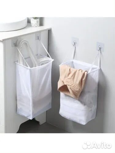 Подвесная корзина для белья на крючках